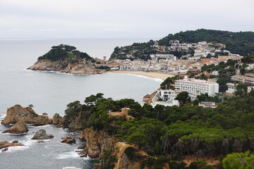 The view of Tossa De Mar town in Costa Brava, Spain