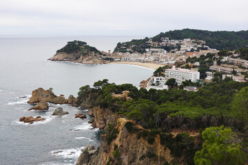 The view of Tossa De Mar town in Costa Brava, Spain