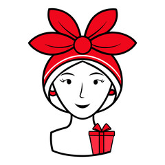 Hand drawn line art facial fashion vector art illustration