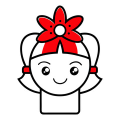 Hand drawn line art facial fashion vector art illustration