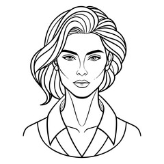 Hand drawn line art facial fashion vector art illustration