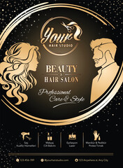 Hair salon promotional flyer design