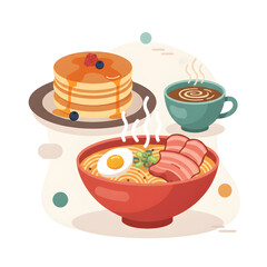 vector illustration of a breakfast