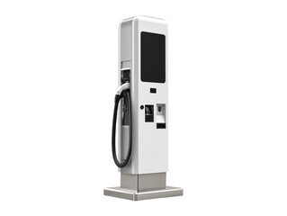 Electric vehicle charging station isolated on transparent or white background, png