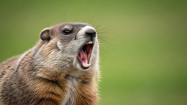 Groundhog day celebration with furry weather predictor