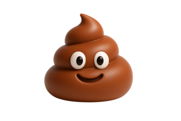 Cheerful Toilet Humor Poop Icon, Friendly Mascot Character Isolated for Meme and Sticker Design