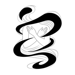 A doodle style illustration showing self care