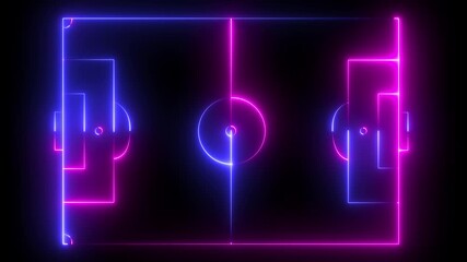 glowing neon two color soccer field icon . - Powered by Adobe