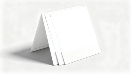 Abstract 3d geometric design featuring a white background with white cubes and blank square space for a business banner or web template illustration