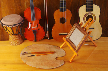 Art attributes. Music and painting.