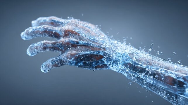 Visualizing the impact of frostbite on frozen skin, highlighting injury, damage, and medical intervention. AI generated image