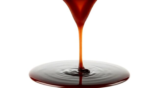 Red Liquid Pouring and Forming Ripples.