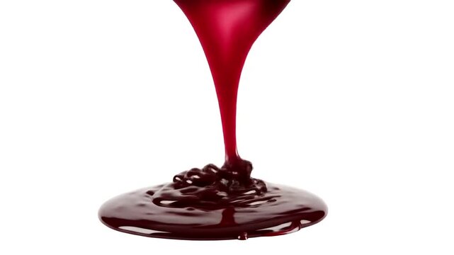 Red Wine Pouring from Glass to Surface.