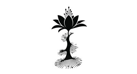 vector illustration of a tree with roots