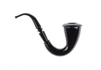 Vintage classic black smoking pipe isolated on white background