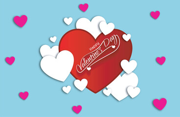 Celebrate love with a vibrant array of red, white, and pink hearts on valentine's day