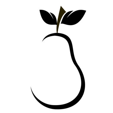 line illustration of pear fruit