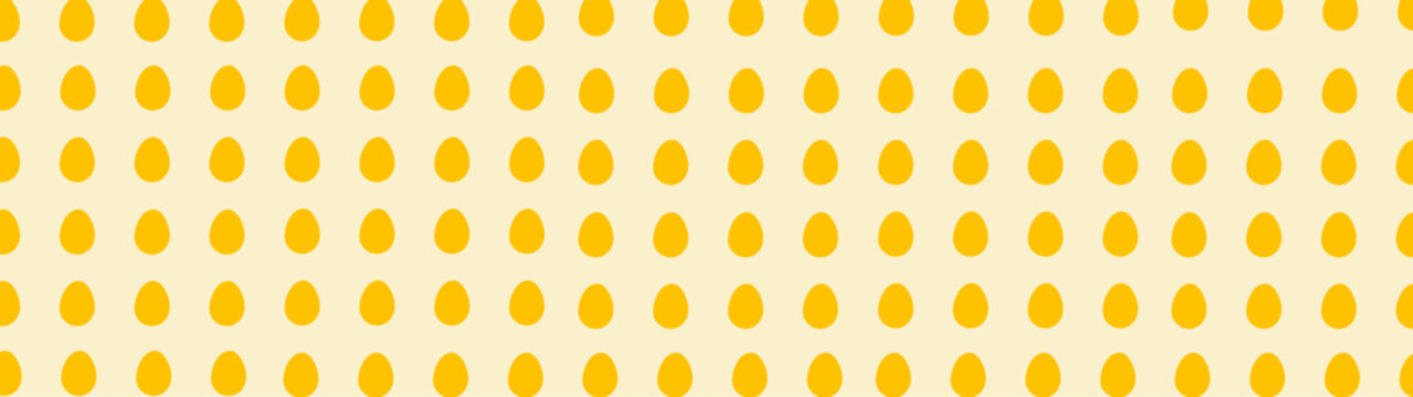 Colourful easter banner with 
eggs. Cute dotted wallpaper for Easter wrapping paper, Vector