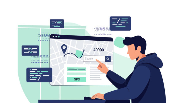 Man Is Using Navigation App For Traveling Concept For Website And Mobile App