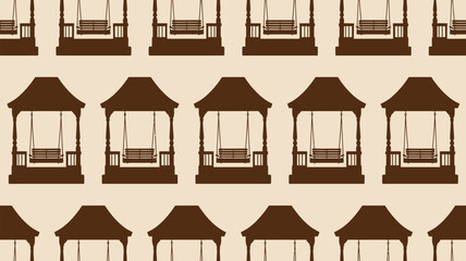 Fototapeta premium Brown gazebo swing pattern for design and decoration projects