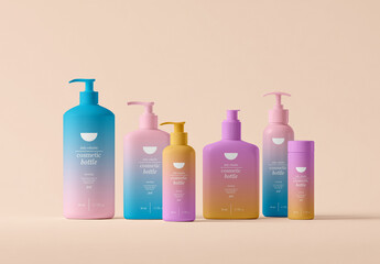 Cosmetic Bottle Packaging Mockup Set