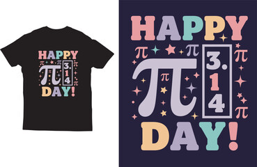 Happy Pi Day Colorful Typographic Math T Shirt Design