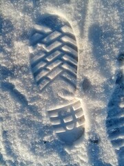 Shoeprint in the snow