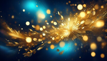 abstract bokeh explosion of gold and blue
