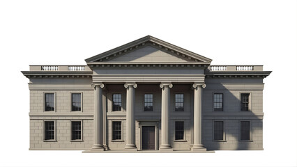 Fototapeta premium A large gray building with columns on transparent background