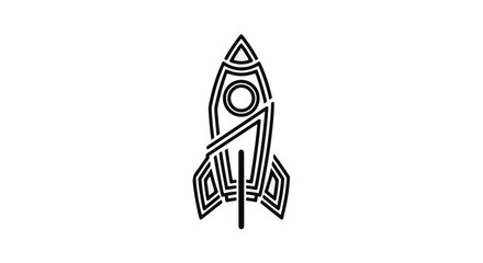 Abstract geometric rocket ship illustration symbolizing space exploration and innovation