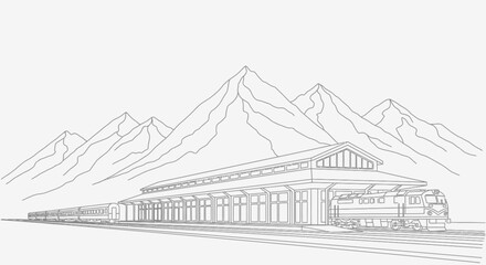 Fototapeta premium Detailed Architectural Drawing of Modern Building.