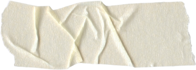 Adhesive washi crumpled paper tape isolated element. Craft scrapbooking transparent element with grunge texture. Torn ripped note memo sticker 