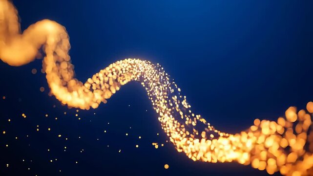 GoldenLightWaveonDeepBlueGradient