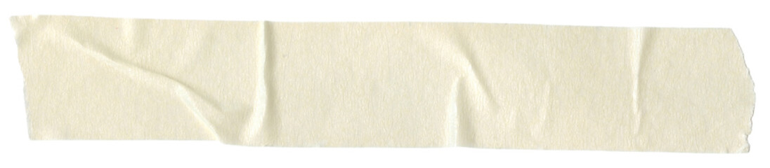 Obraz premium Adhesive washi crumpled paper tape isolated element. Craft scrapbooking transparent element with grunge texture. Torn ripped note memo sticker 