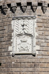 The Castle of Nantes - Ch&acirc;teau des ducs de Bretagne details. Exploring historic architecture in sunny Nantes, France