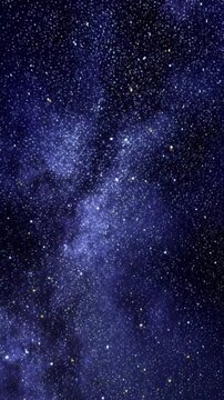 Cinematic outer space journey through a dense starfield in a seamless loop, simulating warp speed or hyperspace travel, perfect for sci-fi, cosmic, and futuristic backgrounds vertical.