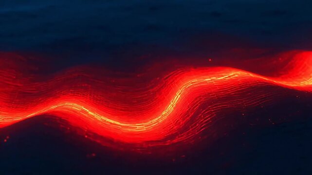 Abstract red wave on dark background