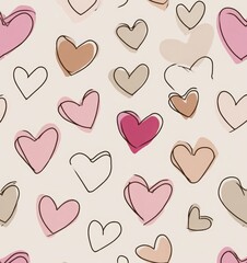 valentines abstract background with soft hearts