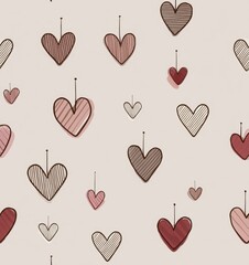 valentines abstract background with soft hearts