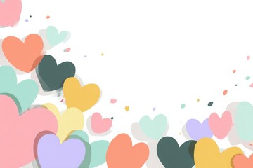 valentines abstract background with soft hearts