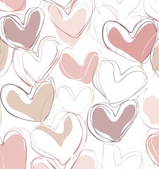 valentines abstract background with soft hearts