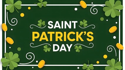 St patrick's day celebration with shamrocks and gold coins