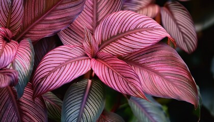 Daun Dengan Garis Pink Yang Mencolok Menambah Keindahan Visual Kehadiran Garis Pink Pada Daun Menciptakan Kontras Yang Menarik Menjadikan Daun Ini Sangat Menarik Untuk Dilihat
