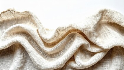 Abstract Woven Textile Texture With Beige And Cream Colored Threads