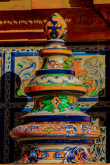 Fototapeta premium Vibrant details of Plaza de Espana's stunning ceramics in Seville