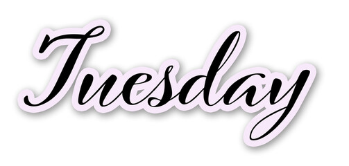 Fototapeta premium Tuesday Script Lettering Illustration