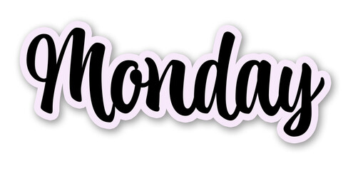 Monday Handwritten Word in Script Font