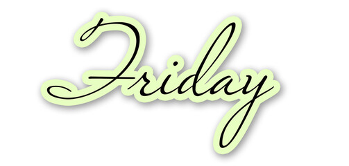Monday Cursive Typography on White Background