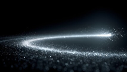 A glowing white spiral shape in a dark background