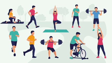 People Exercising and Staying Active Together.